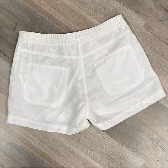 Basix of America Linen Blend Chino Shorts White Small - Picture 2 of 11